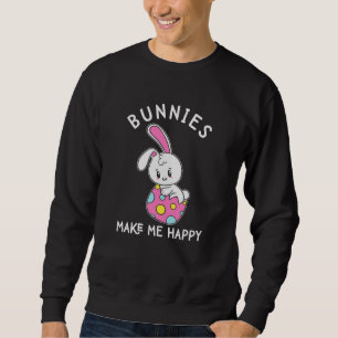 Sweatshirt Bunnies Make Me Happy Easter Egg Hunting Basket