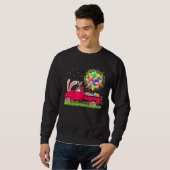 Sweatshirt Bunny Boston Terrier Joyeux Oeufs de Pâques Arbre (Devant entier)