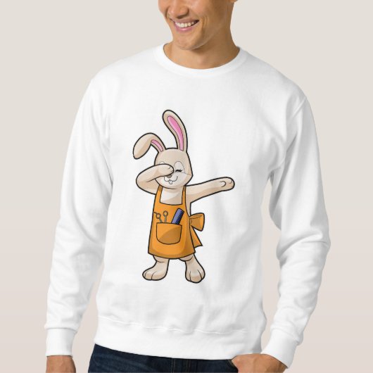 Sweatshirt Bunny comme coiffeur avec peigne et ciseaux (Devant)