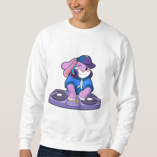 Sweatshirt Bunny comme musicien avec mixeur (Devant)