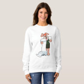 Sweatshirt Bunny comme secrétaire avec papier (Devant entier)