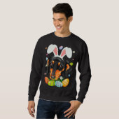 Sweatshirt Bunny Dachshund Dog Head Easter Eggs Wiener Easter (Devant entier)