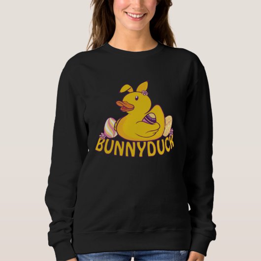 Sweatshirt Bunny Duck Rubber Duck Bunny Ears Easter Eggs cute (Devant)