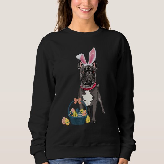 Sweatshirt Bunny Ears Français Bulldog mignon chien lapin (Devant)