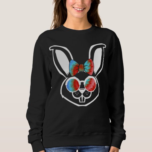 Sweatshirt Bunny face Cool Easter Bunny with Glasses Easter (Devant)