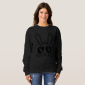 Sweatshirt Bunny Face Lunettes de soleil de Pâques Carotte po (Devant entier)