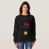 Sweatshirt Bunny Face Rainbow Glasses Bubble Gum Easter Day (Devant entier)