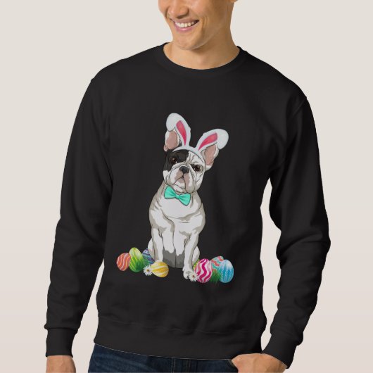 Sweatshirt Bunny French Bulldog Easter Happy Easter Dog (Devant)
