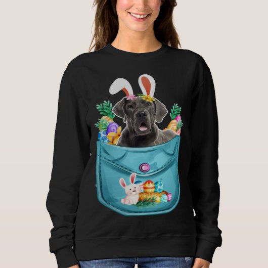 Sweatshirt Bunny Great Dane In Pocket Easter Day Eggs Bunny D (Devant)