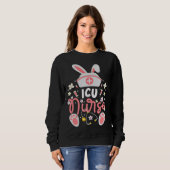 Sweatshirt Bunny ICU Nurse Cute Bunny Ears Intensive Care Uni (Devant entier)