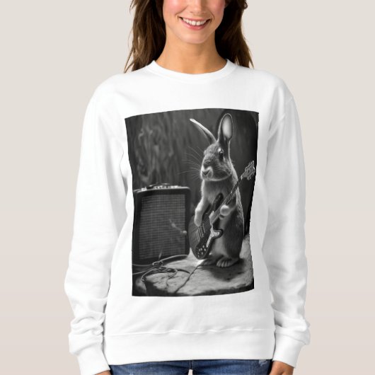 Sweatshirt Bunny Jouer une guitare (Devant)