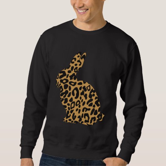 Sweatshirt Bunny Leopard Cheetah Print Easter Gif (Devant)