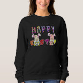 Sweatshirt Bunny Pastel Spring Hunt Eggs Rabbit Happy Easter  (Devant)