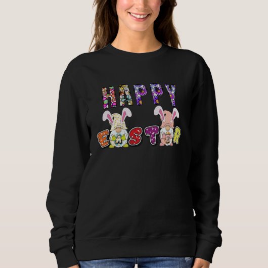 Sweatshirt Bunny Pastel Spring Hunt Eggs Rabbit Happy Easter  (Devant)