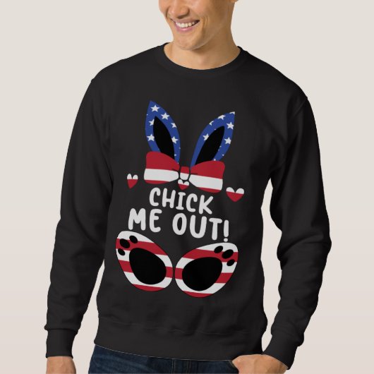 Sweatshirt Bunny Rabbit Eggs Hunting Happy Easter Day Chick M (Devant)