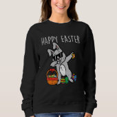 Sweatshirt Bunny Rabbit Happy Easter Dab Dance Cool Kids (Devant)