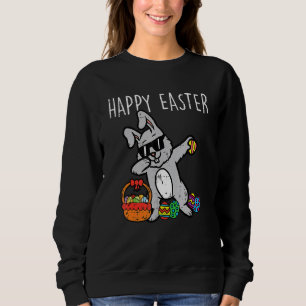 Sweatshirt Bunny Rabbit Happy Easter Dab Dance Cool Kids