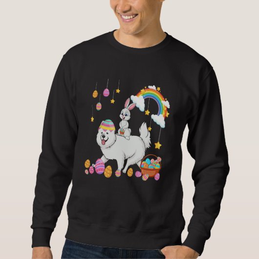 Sweatshirt Bunny Riding Samoyed Easter Day Costume Owner Hunt (Devant)