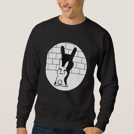 Sweatshirt Bunny Shadow Play Devil Horns Black and White (Devant)