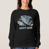 Sweatshirt Bunny Spring Hunt Eggs cute shark Happy Easter Day (Devant)