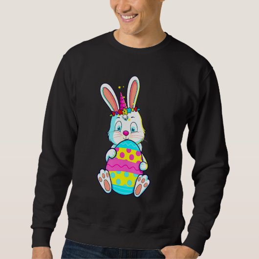 Sweatshirt Bunny Unicorne OEuf de Pâques mignonne Rabbit femm (Devant)