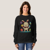 Sweatshirt Bunny With Eggs Christian Easter (Devant entier)
