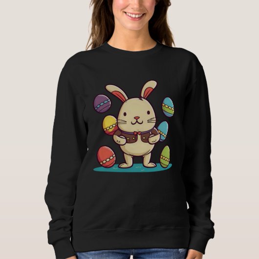 Sweatshirt Bunny With Eggs Christian Easter (Devant)