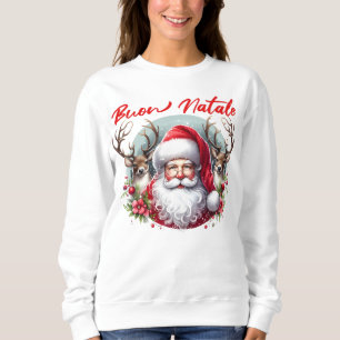 Sweatshirt Buon Natale Père Noël avec rennes