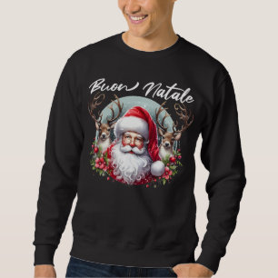 Sweatshirt Buon Natale Père Noël avec rennes