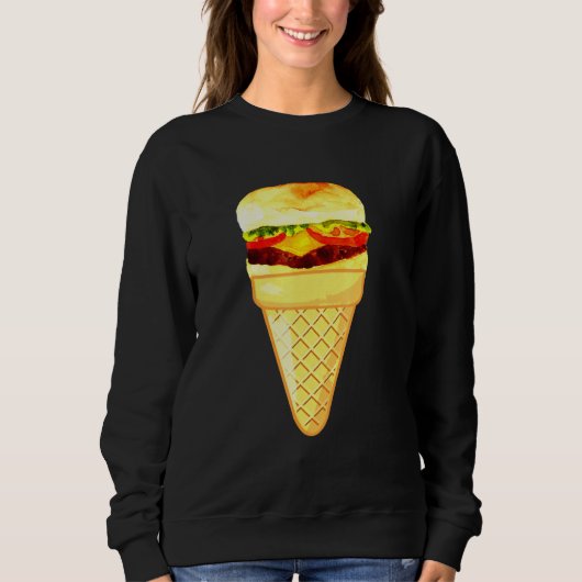Sweatshirt Burger Crème De Glace Restauration Rapide Et Colle (Devant)