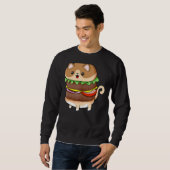 Sweatshirt Burger de chat de nourriture (Devant entier)