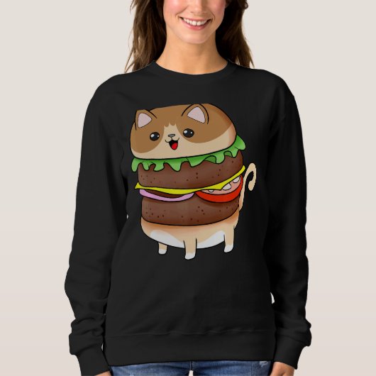 Sweatshirt Burger de chat de nourriture (Devant)