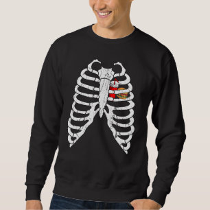 Sweatshirt Burger Skeleton Xray Hamburger Fast Food Français