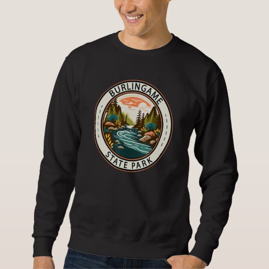 Sweatshirt Burlingame State Park Rhode Island Badge Vintage (Devant)