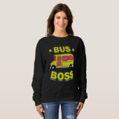 Sweatshirt Bus Boss 100th Day Of School Studies Vehicle Drive (Devant entier)