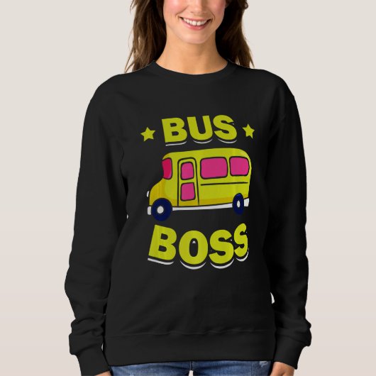 Sweatshirt Bus Boss 100th Day Of School Studies Vehicle Drive (Devant)