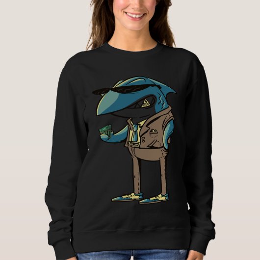 Sweatshirt Business Shark Loan Sarcastic Ocean Creature Schoo (Devant)
