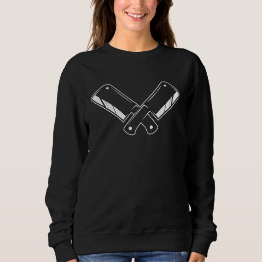 Sweatshirt Butcher Crossed Cleaver Flesher Poultry Shop Owner (Devant)