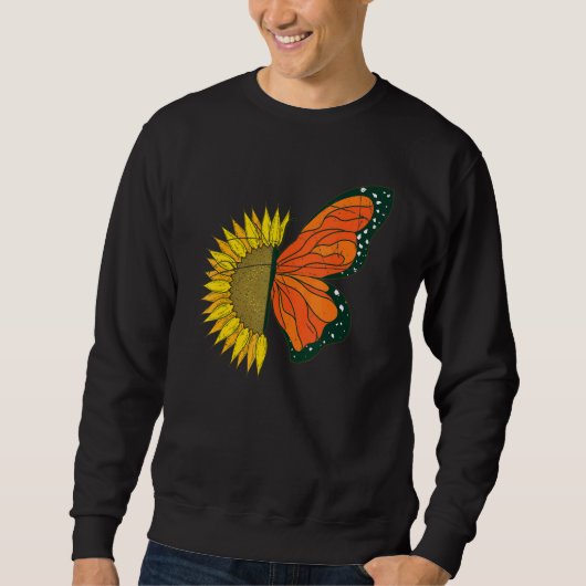 Sweatshirt Butterfly Collector Yellow Sunflower Monarch Butte (Devant)