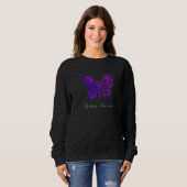 Sweatshirt Butterfly Purple Ribbon Epilepsy Awareness (Devant entier)