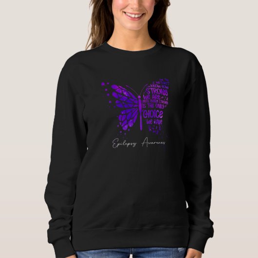 Sweatshirt Butterfly Purple Ribbon Epilepsy Awareness (Devant)