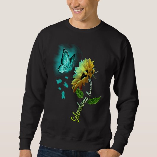 Sweatshirt Butterfly Sunflower Scleroderma Awareness (Devant)