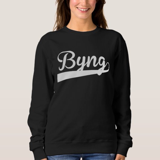 Sweatshirt BYNG Baseball Vintage Retro Font (Devant)