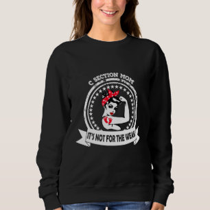 Sweatshirt C Section Maman Pas Pour Le Faible Red Messy Bun A