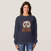 Sweatshirt Ça arrive en buvant – Funny Panda Boba Style Rétro (Devant entier)