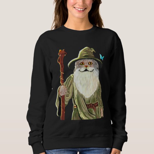 Sweatshirt Ca Catdalf Cat  Lord Of The Cats Women Men (Devant)