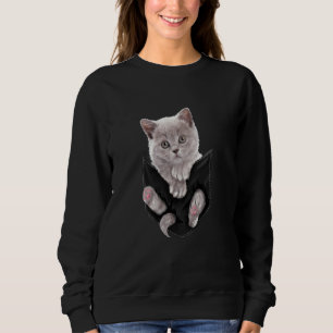 Sweatshirt Ca Chat T Gris Chat En Chat De Poche Kitten