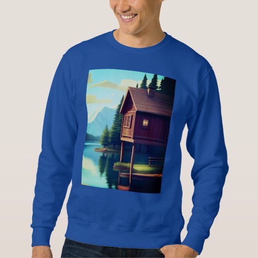 Sweatshirt Cabine de vacances sur le lac (Devant)
