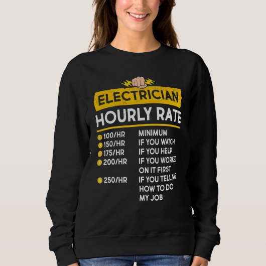Sweatshirt Câble électrique à tarif horaire (Devant)