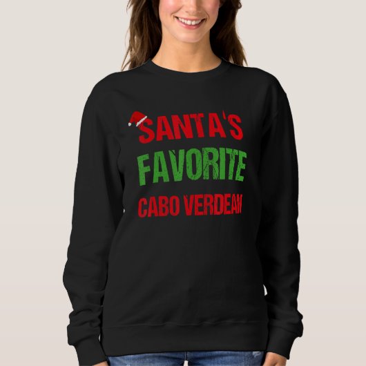Sweatshirt Cabo Verdean Funny Cabo Verde Pyjama Noël (Devant)